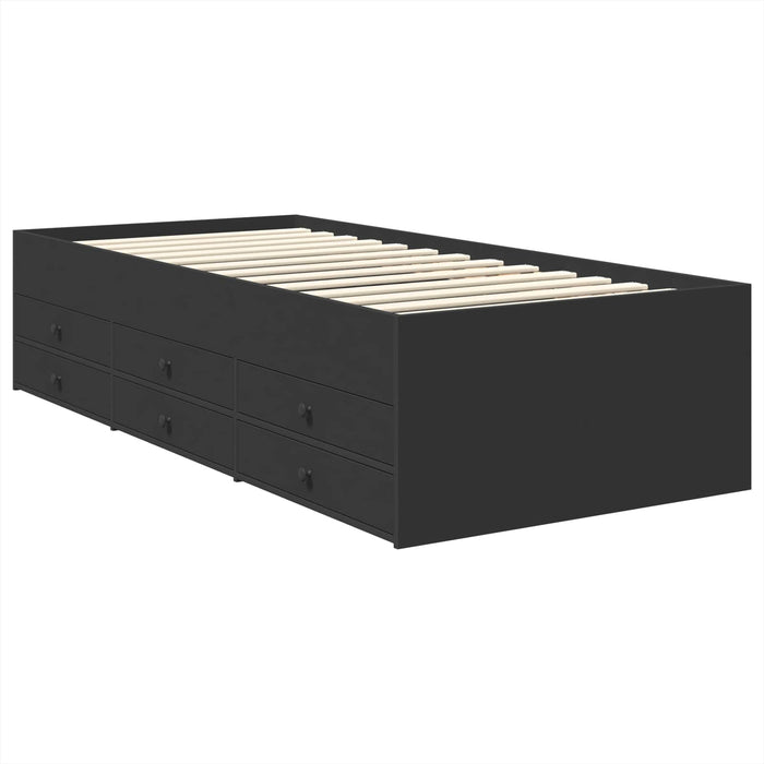 Daybed con cassetto Nero 100 x 200 cm Legno multistrato 3408516