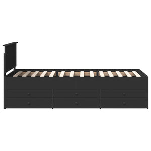 Daybed con cassetto Nero 100 x 200 cm Legno multistrato 3408516