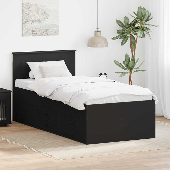 Daybed con cassetto Nero 90 x 190 cm Legno multistrato 3408523
