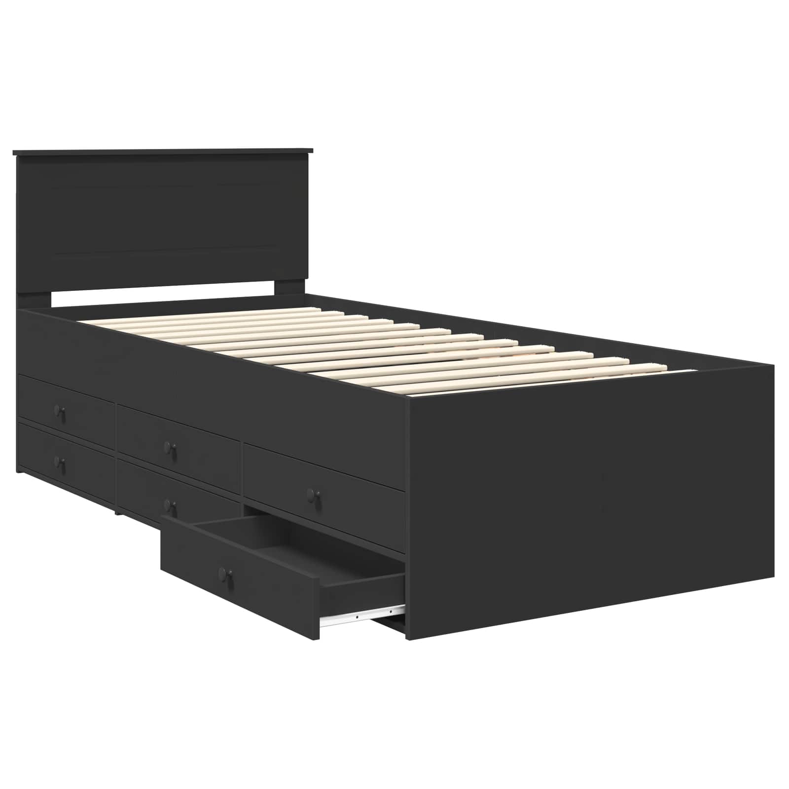 Daybed con cassetto Nero 90 x 190 cm Legno multistrato 3408523