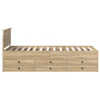 Daybed Rovere Sonoma e Nero 90 x 190 cm Legno multistrato 3408524