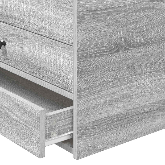 Daybed Grigio Sonoma e Nero 90 x 190 cm Legno multistrato 3408527