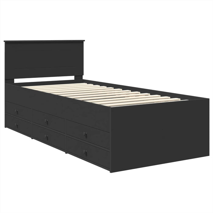 Daybed con cassetto Nero 90 x 200 cm Legno multistrato 3408530