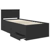 Daybed con cassetto Nero 90 x 200 cm Legno multistrato 3408530