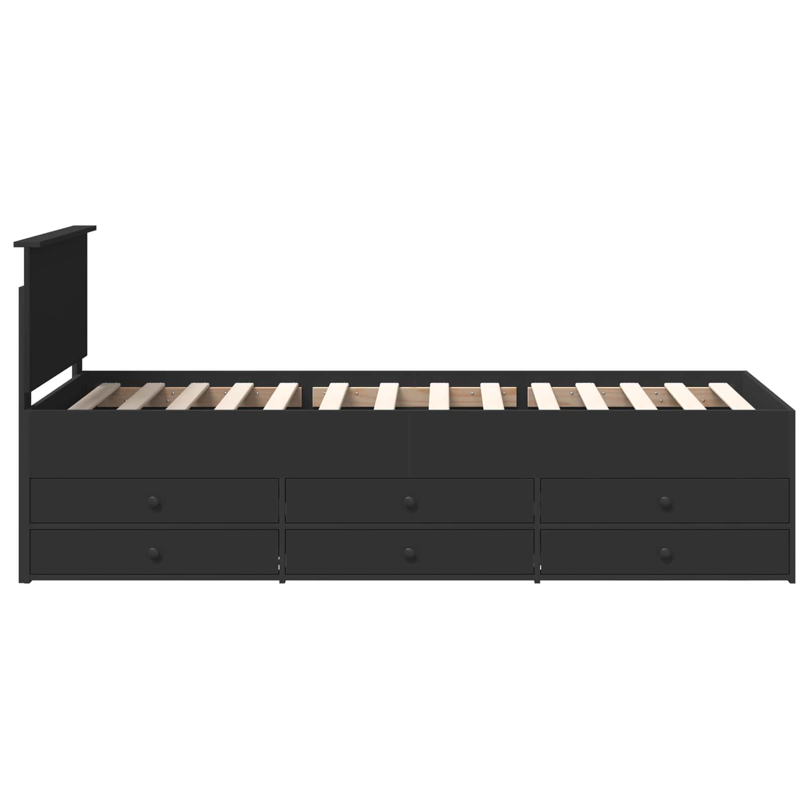 Daybed con cassetto Nero 90 x 200 cm Legno multistrato 3408530