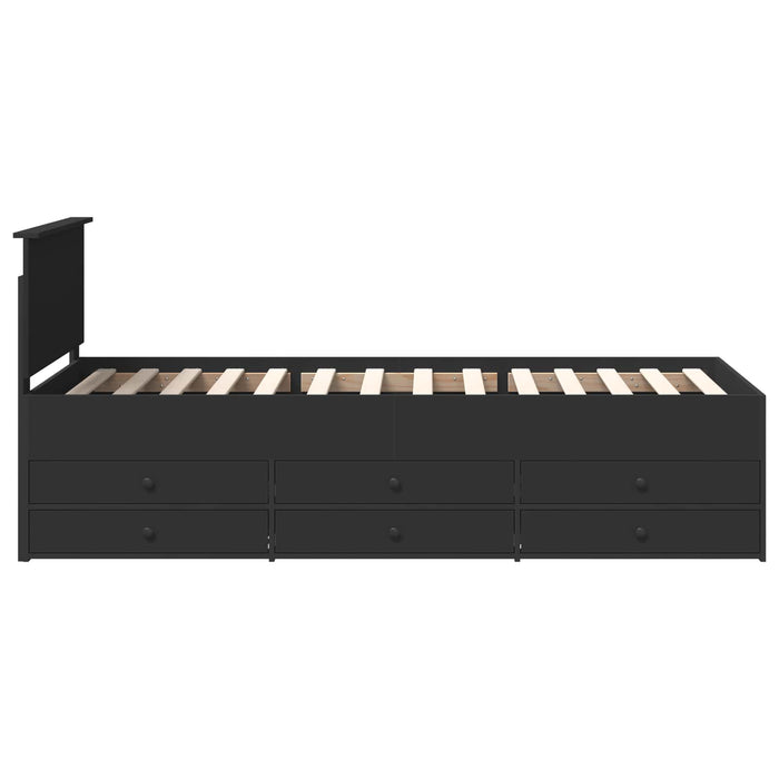 Daybed con cassetto Nero 90 x 200 cm Legno multistrato 3408530
