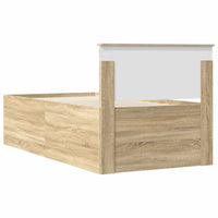 Daybed Rovere Sonoma e Nero 90 x 200 cm Legno multistrato 3408531