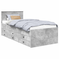 Daybed Grigio Cemento e Nero 90 x 200 cm Legno multistrato 3408532