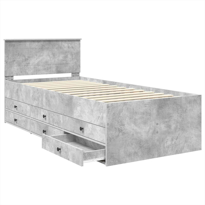 Daybed Grigio Cemento e Nero 90 x 200 cm Legno multistrato 3408532
