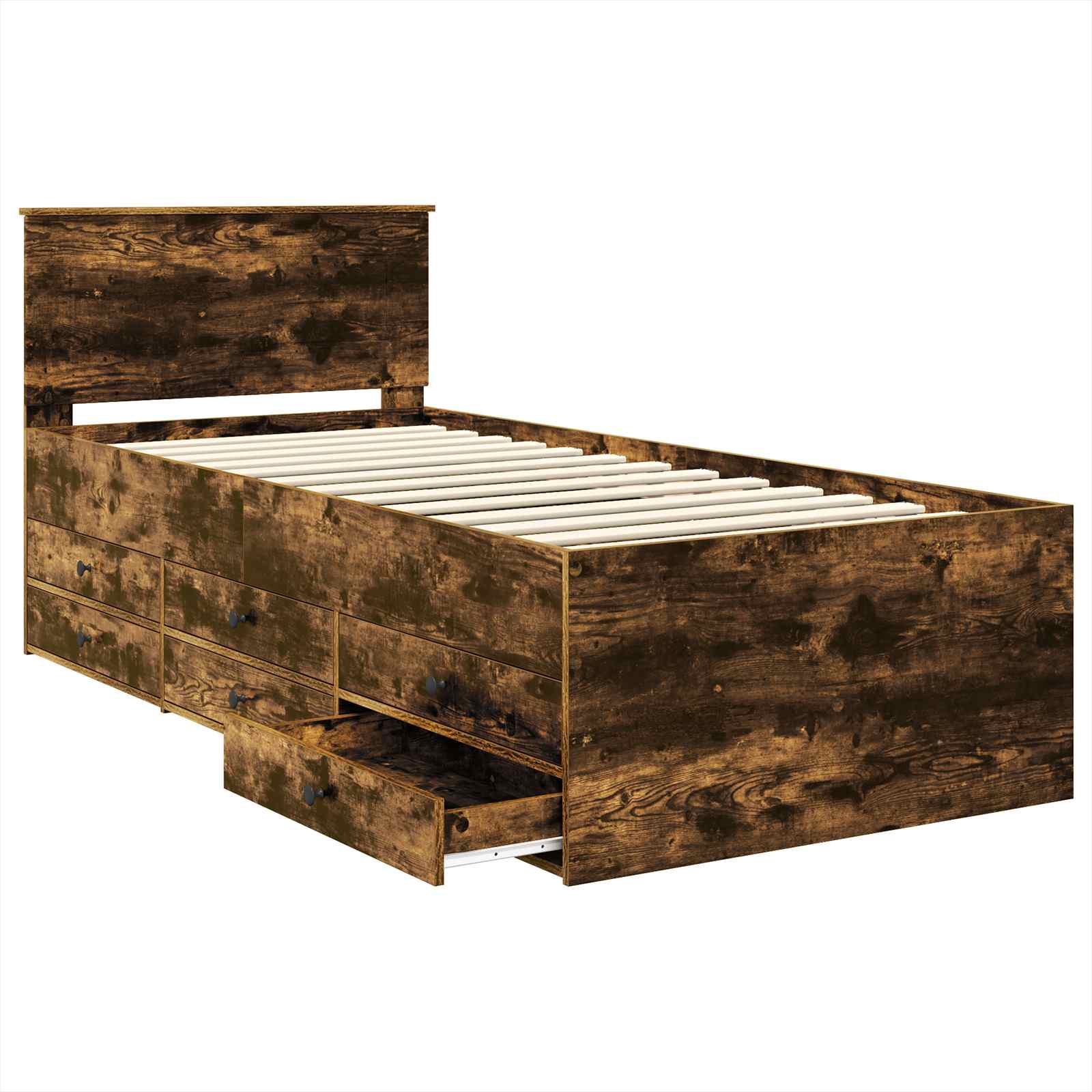Daybed Rovere Affumicato e Nero 90 x 200 cm Legno multistrato