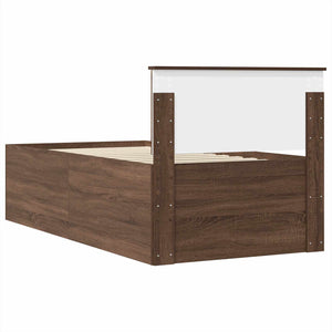 Daybed Rovere Marrone e Nero 90 x 200 cm Legno multistrato 3408535