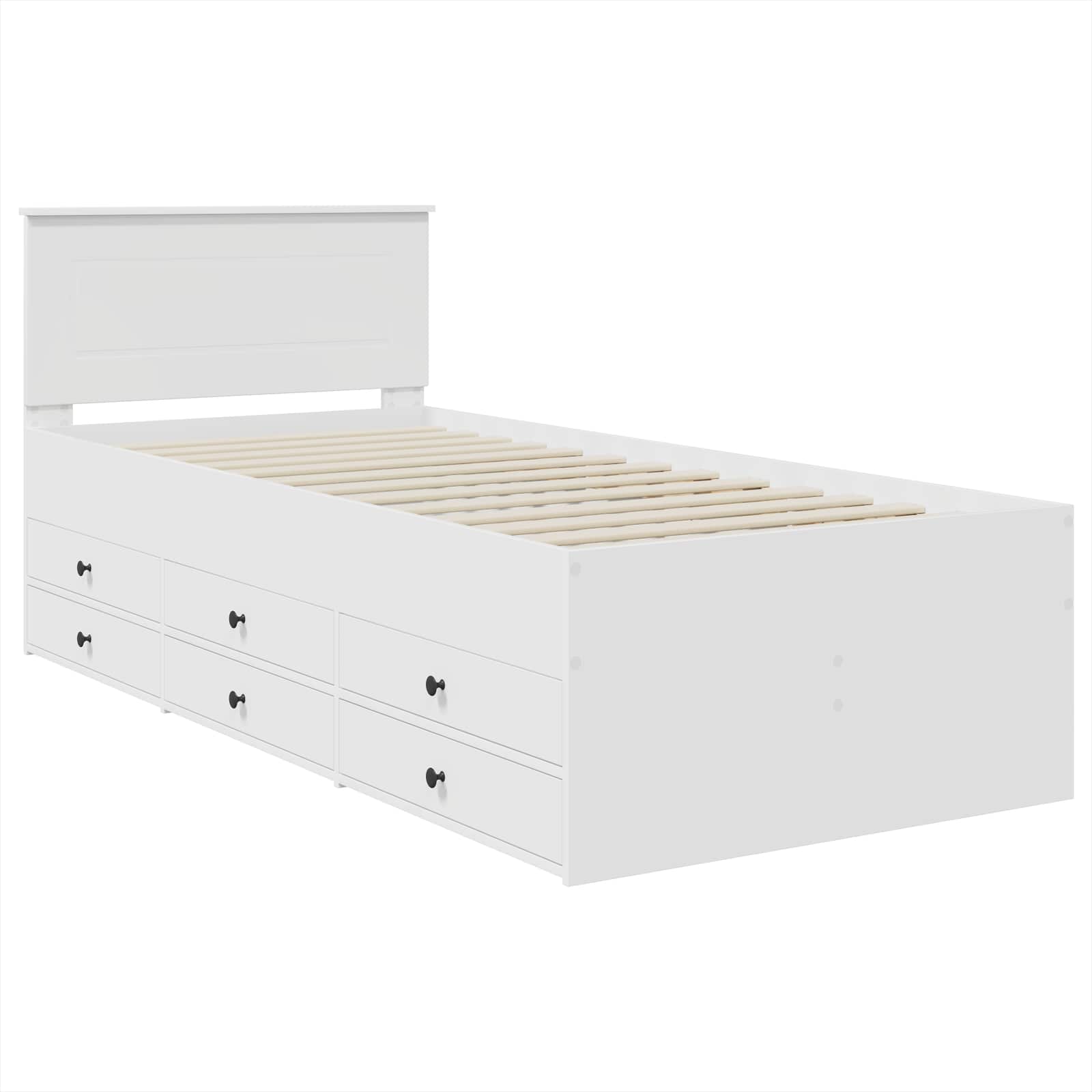 Daybed con cassetto Bianco e Nero 75 x 190 cm Legno multistrato 3408536