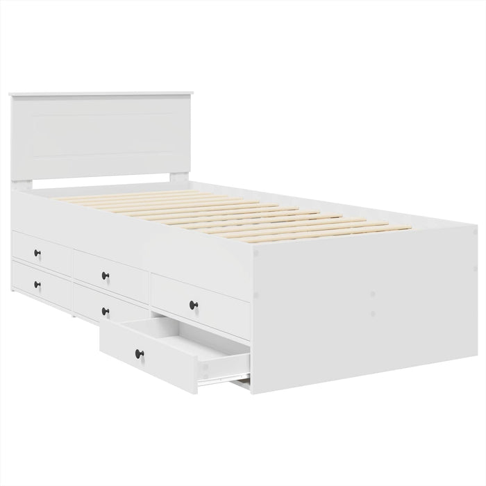 Daybed con cassetto Bianco e Nero 75 x 190 cm Legno multistrato 3408536