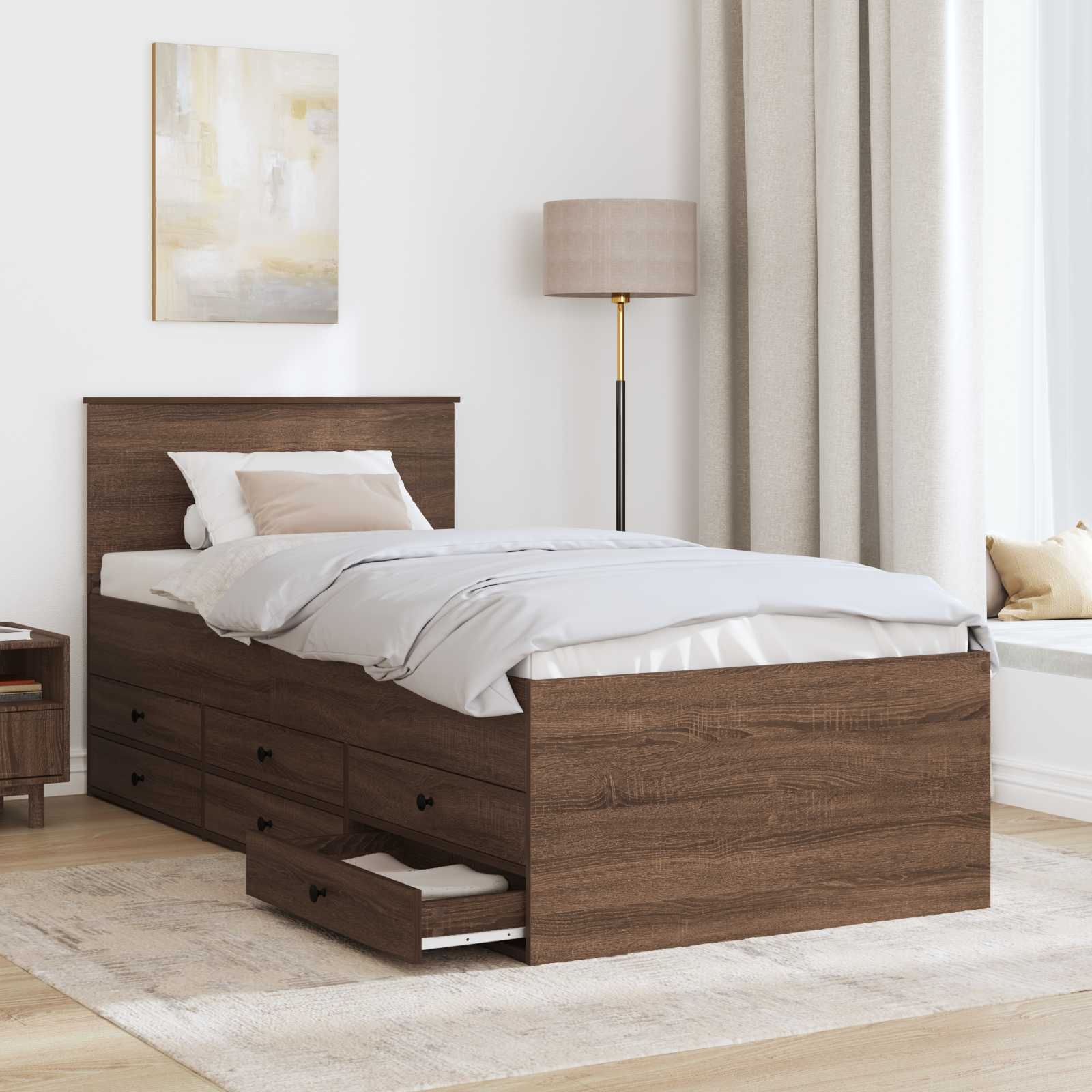 Daybed Rovere Affumicato e Nero 75 x 190 cm Legno multistrato 3408542