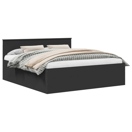 Struttura del letto Nero 200 x 200 cm Legno multistrato 3408544