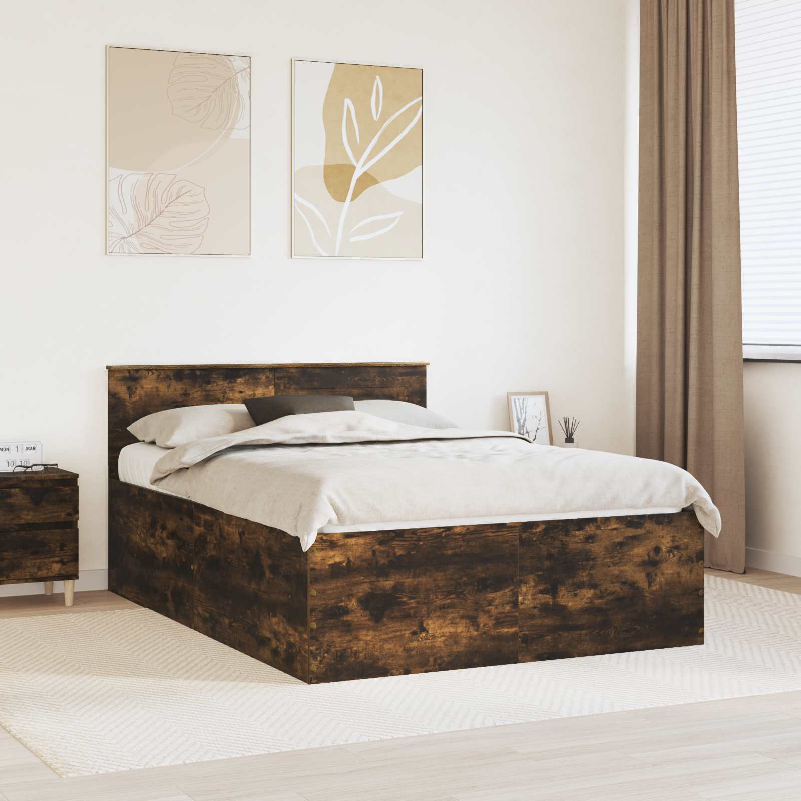 Struttura del letto Rovere fumé 150 x 200 cm Legno multistrato 3408568