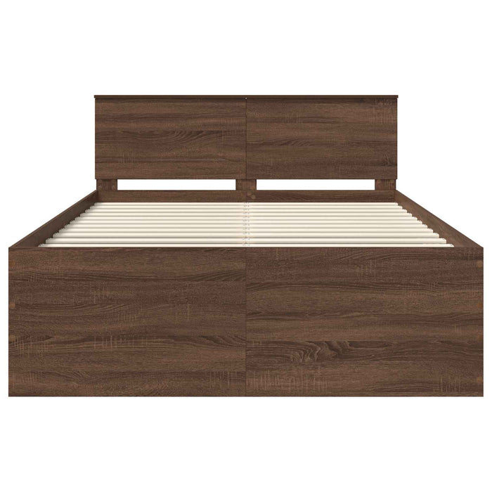 Struttura del letto con testiera Rovere Marrone 150 x 200 cm 3408570