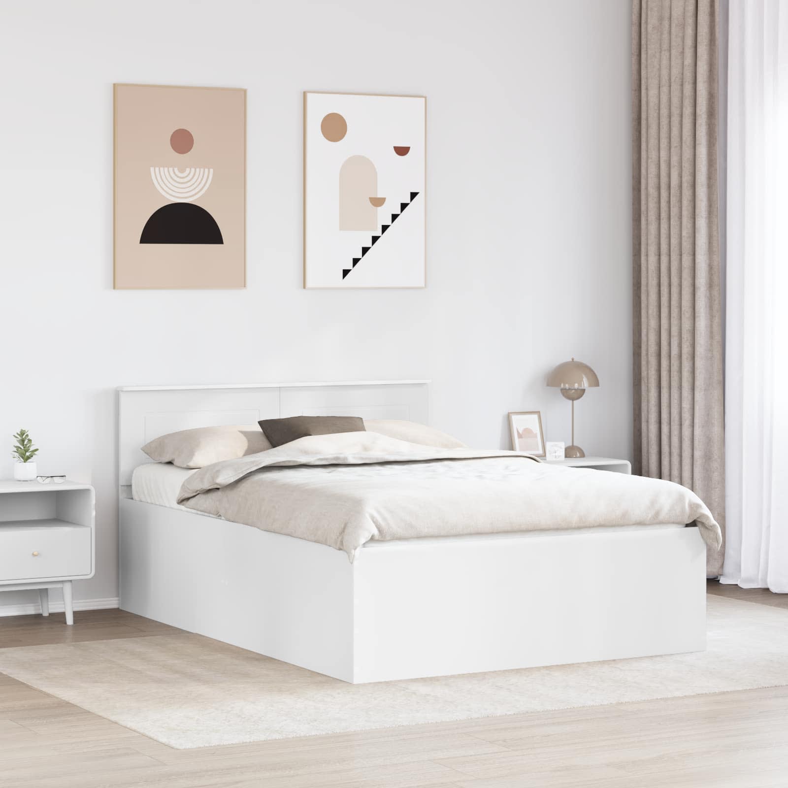 Struttura del letto Bianco 140 x 200 cm Legno multistrato 3408578