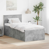 Struttura del letto con testiera Grigio cemento 90 x 190 cm 3408616