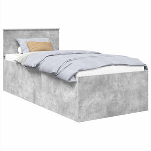 Struttura del letto con testiera Grigio cemento 90 x 190 cm 3408616