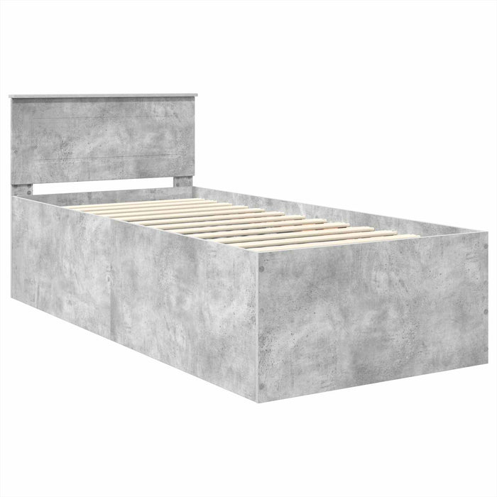 Struttura del letto con testiera Grigio cemento 90 x 190 cm 3408616