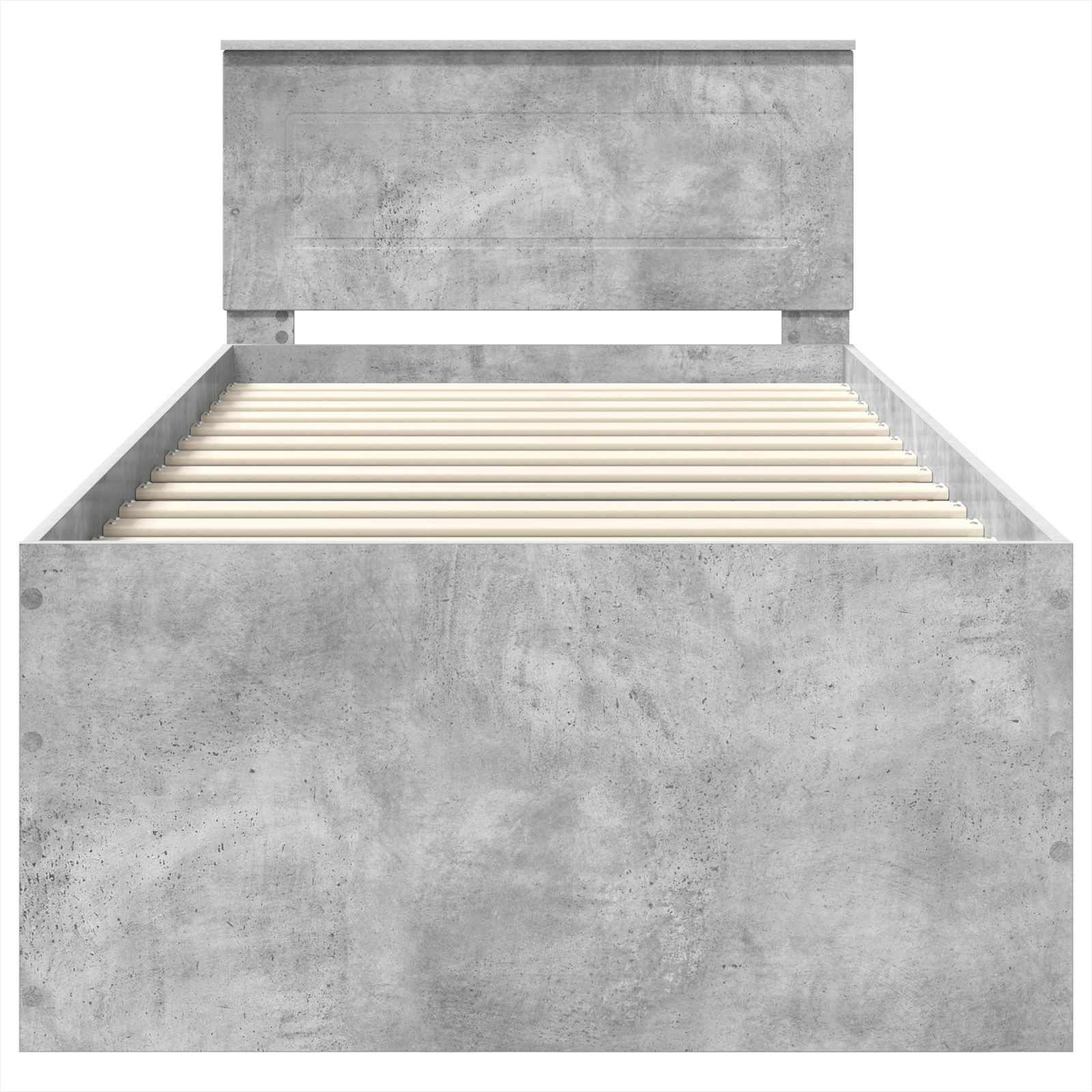 Struttura del letto con testiera Grigio cemento 90 x 190 cm 3408616