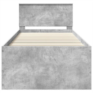 Struttura del letto con testiera Grigio cemento 90 x 190 cm 3408616