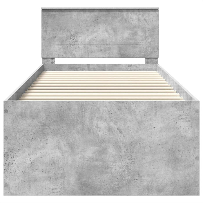 Struttura del letto con testiera Grigio cemento 90 x 190 cm 3408616