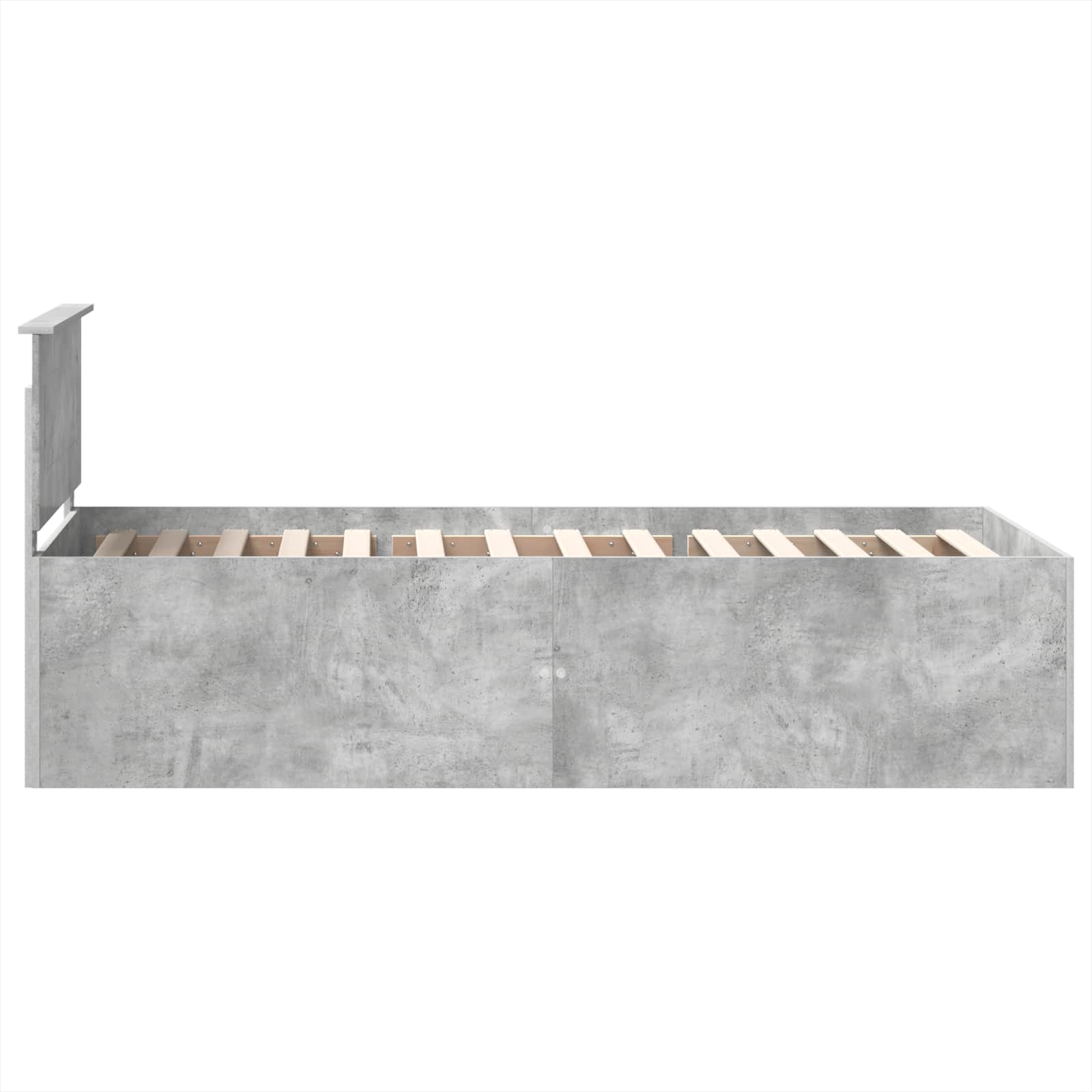 Struttura del letto con testiera Grigio cemento 90 x 190 cm 3408616