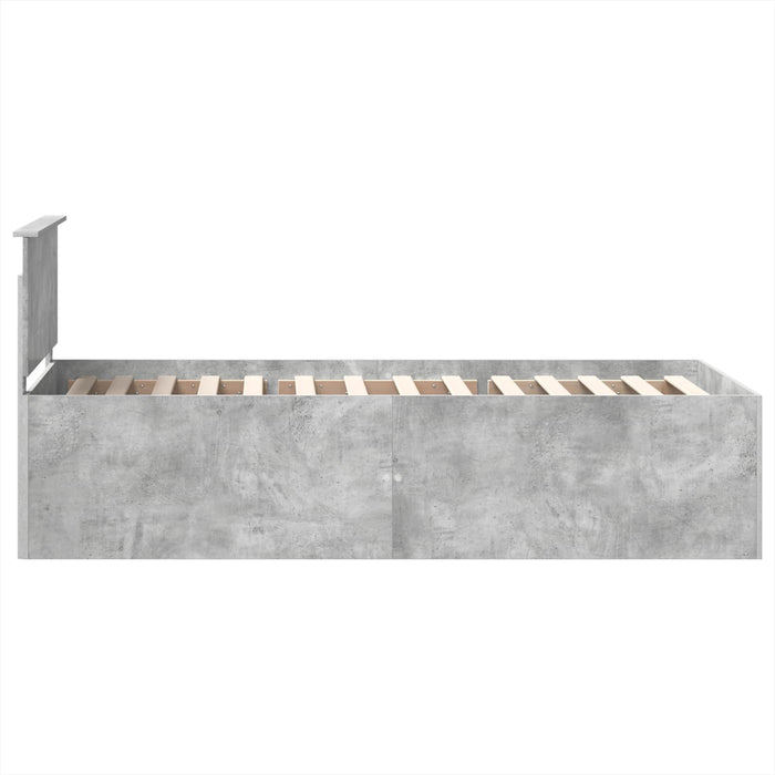 Struttura del letto con testiera Grigio cemento 90 x 190 cm 3408616