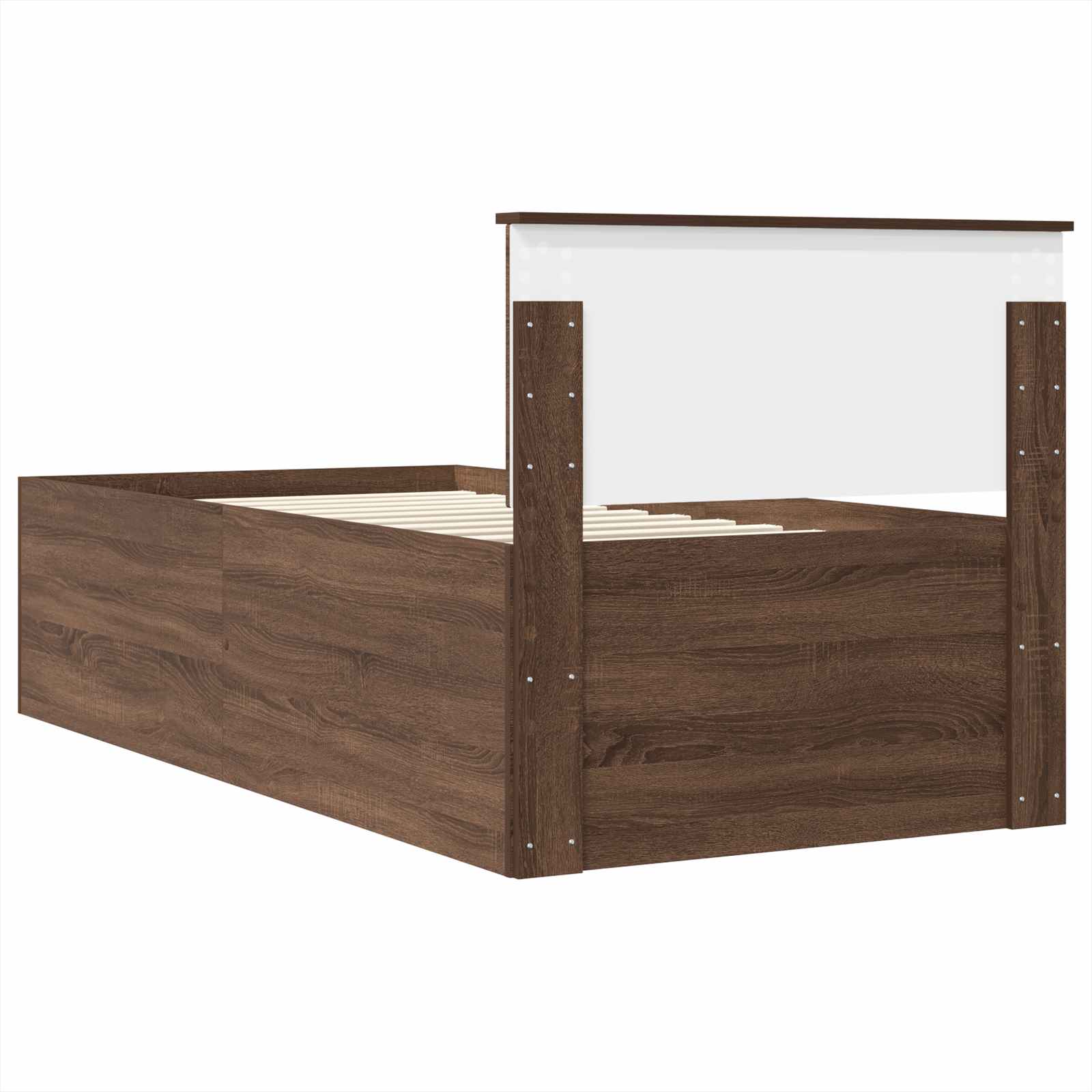 Struttura del letto con testiera Rovere Marrone 90 x 190 cm 3408619