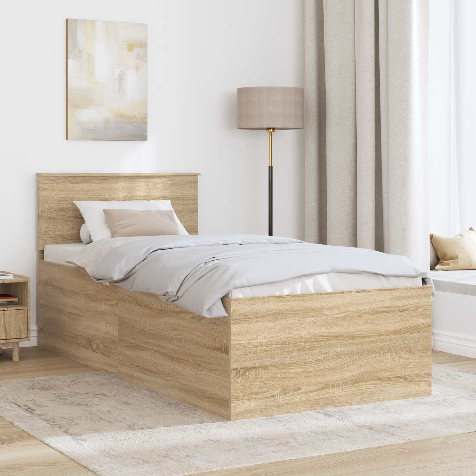 Struttura del letto Rovere Sonoma 90 x 200 cm Legno multistrato 3408622