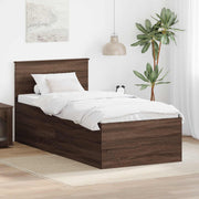 Struttura del letto con testiera Rovere Marrone 90 x 200 cm 3408626