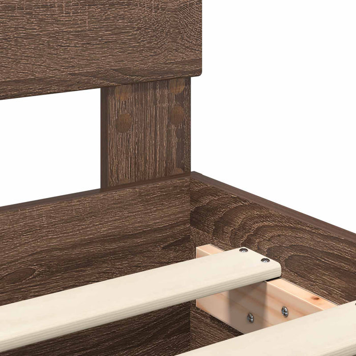Struttura del letto con testiera Rovere Marrone 75 x 190 cm 3408633