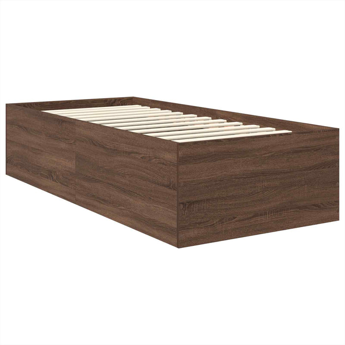 Struttura del letto con testiera Rovere Marrone 75 x 190 cm 3408633