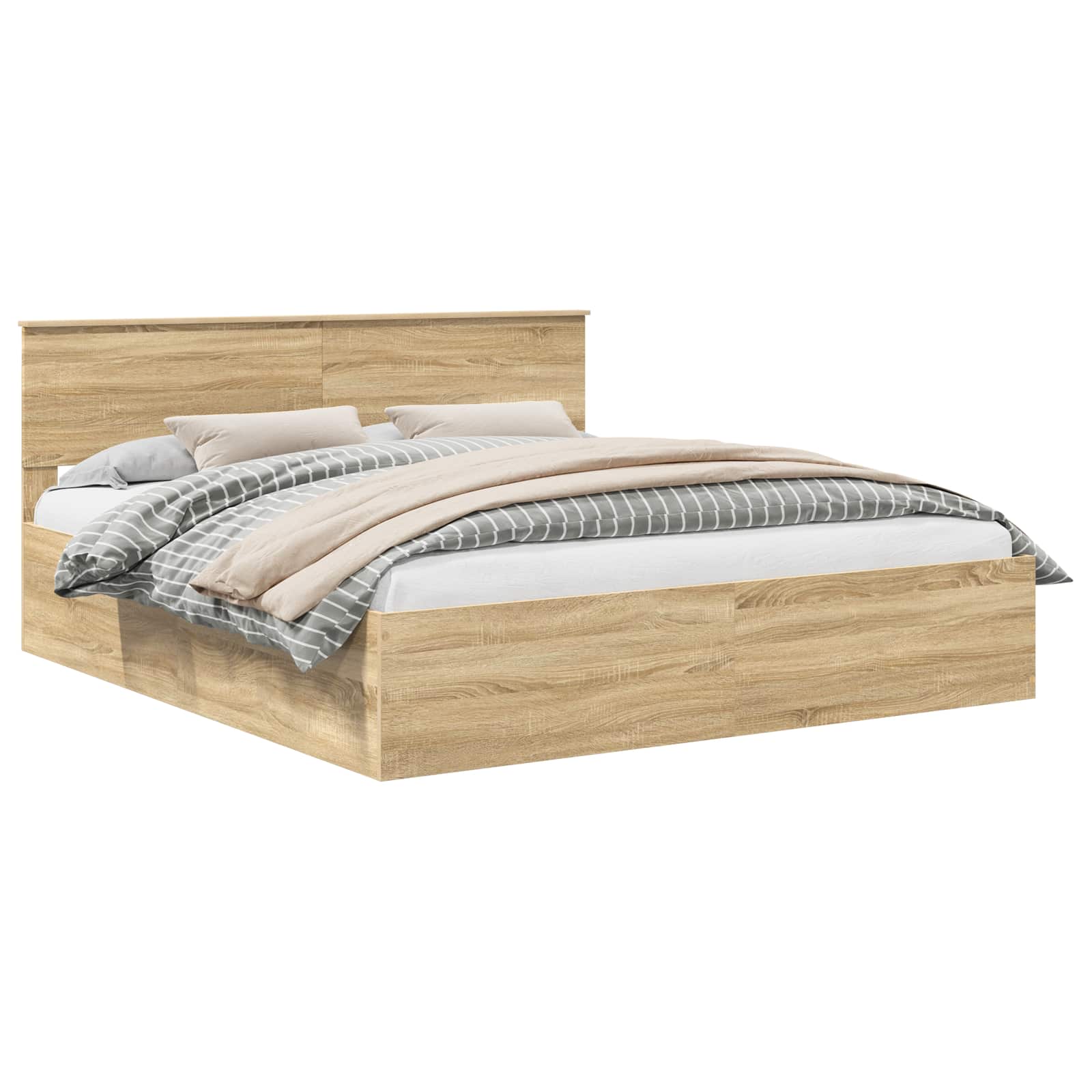 Struttura del letto con testiera Rovere Sonoma 200 x 200 cm 3408636