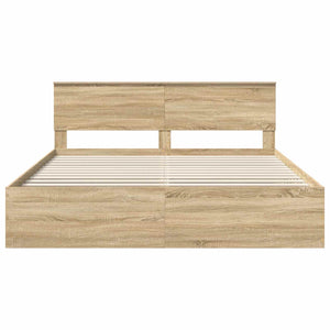 Struttura del letto con testiera Rovere Sonoma 200 x 200 cm 3408636