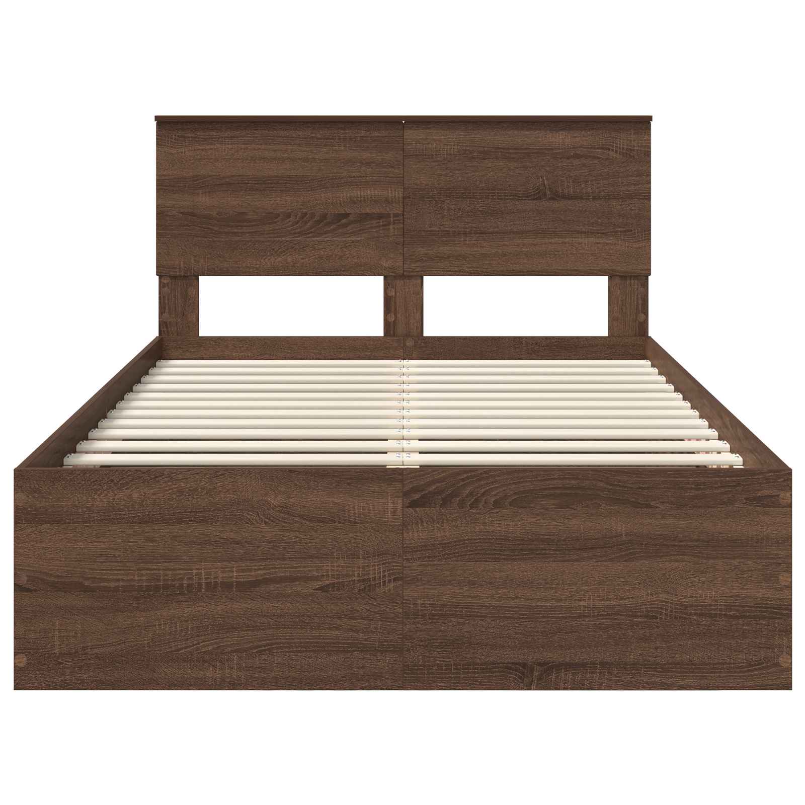 Struttura del letto con testiera Rovere Marrone 135 x 190 cm 3408682