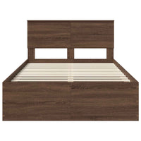 Struttura del letto con testiera Rovere Marrone 135 x 190 cm 3408682