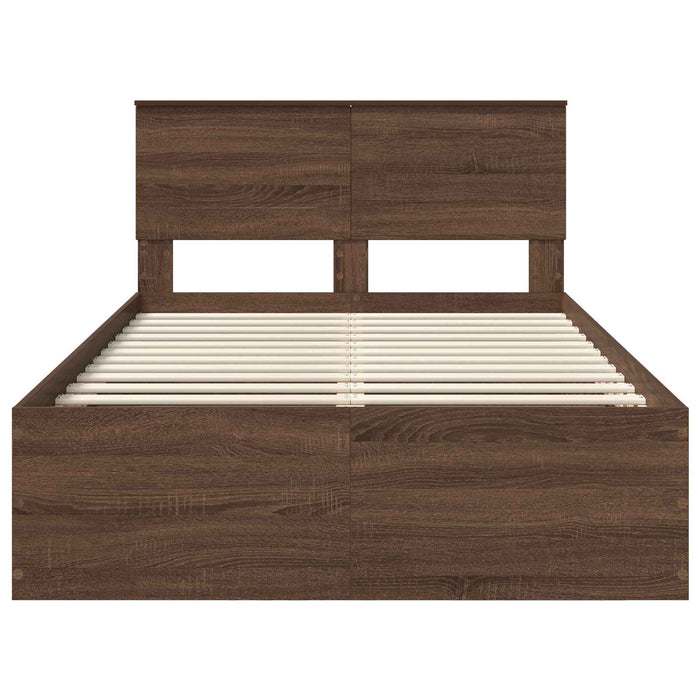 Struttura del letto con testiera Rovere Marrone 135 x 190 cm 3408682