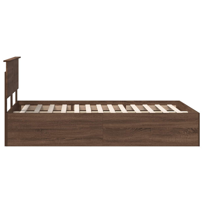 Struttura del letto con testiera Rovere Marrone 135 x 190 cm 3408682