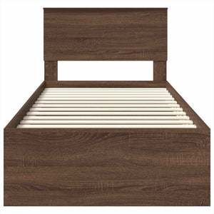 Struttura del letto con testiera Rovere Marrone 90 x 190 cm 3408710