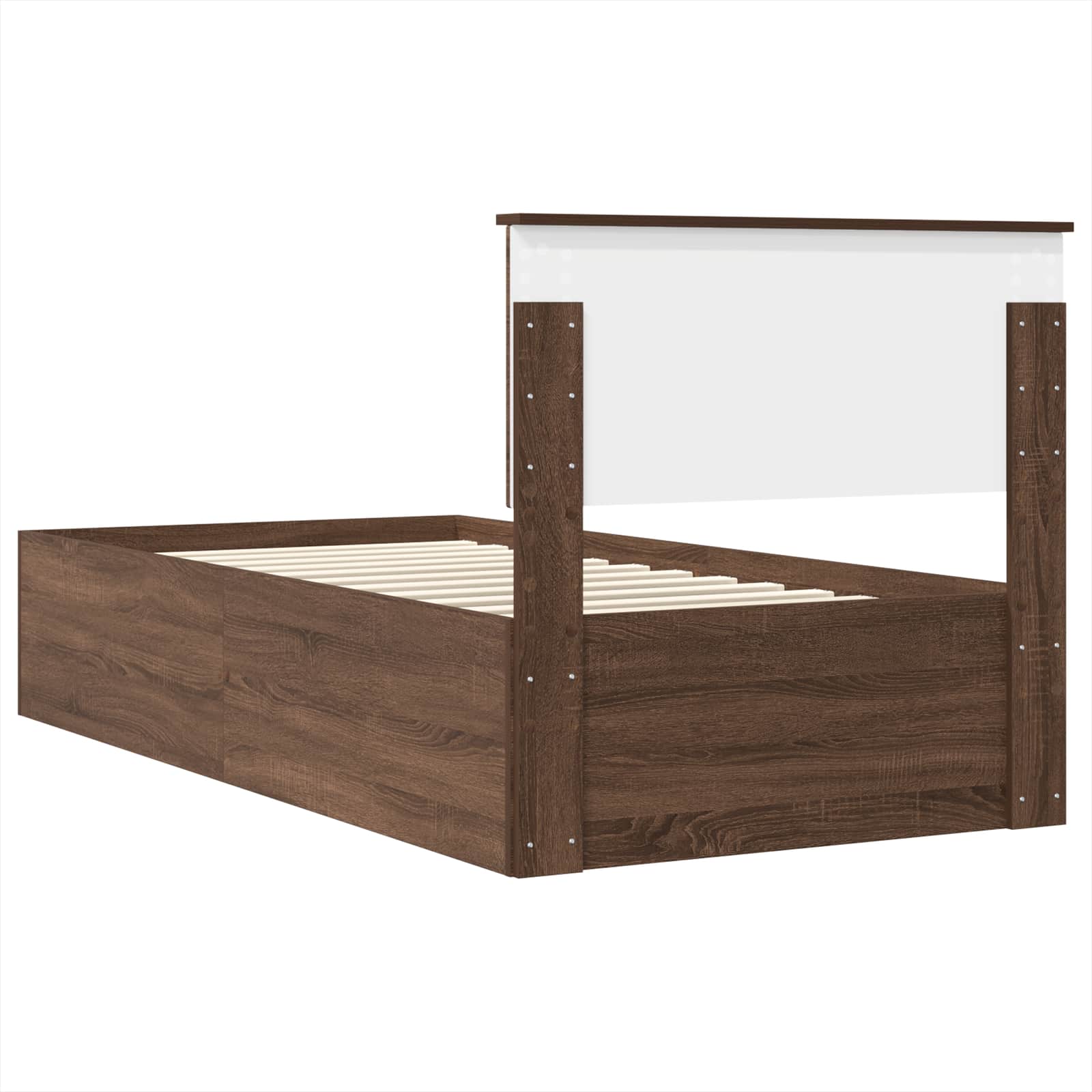 Struttura del letto con testiera Rovere Marrone 90 x 200 cm 3408717