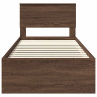 Struttura del letto con testiera Rovere Marrone 90 x 200 cm 3408717