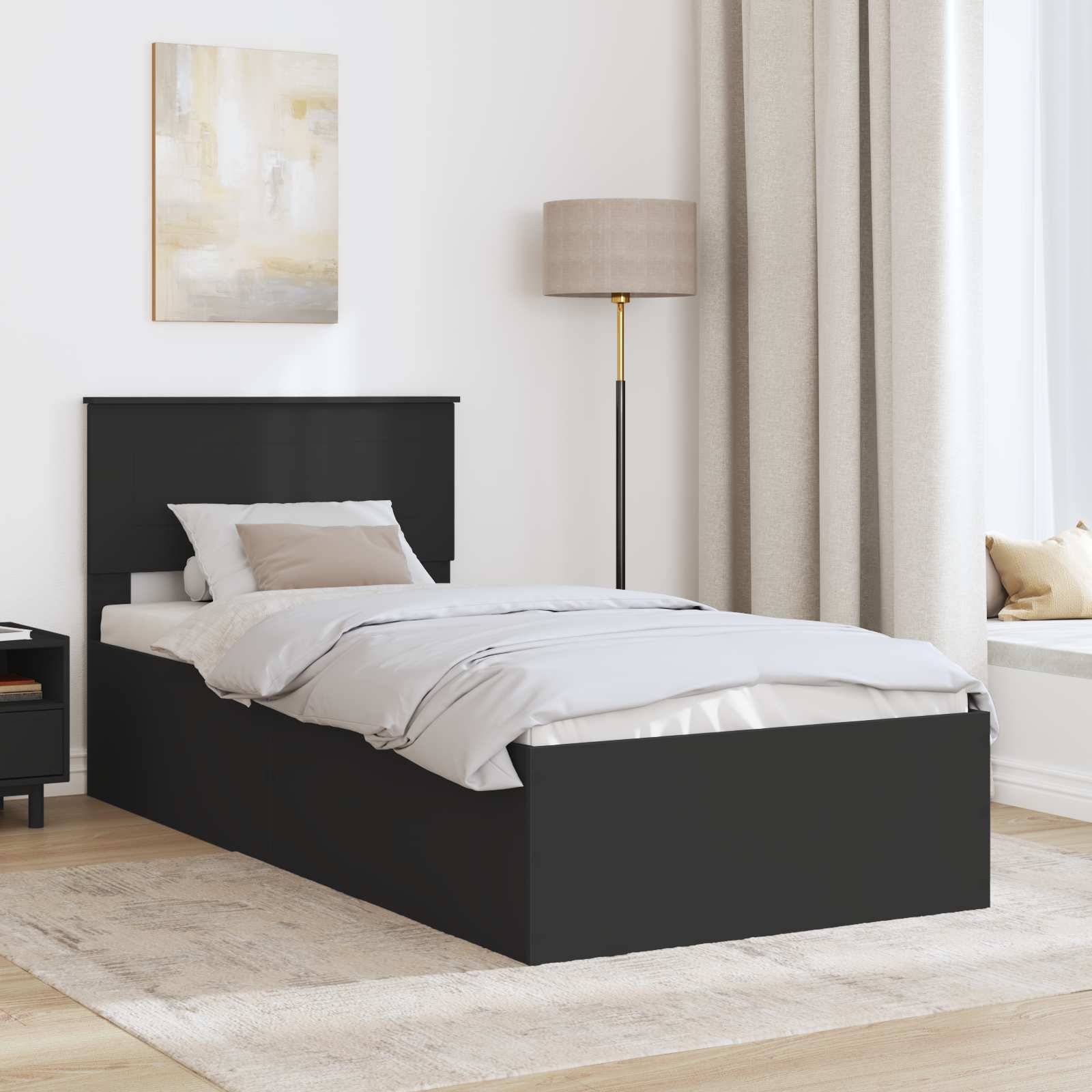 Struttura del letto Nero 75 x 190 cm Legno multistrato 3408719