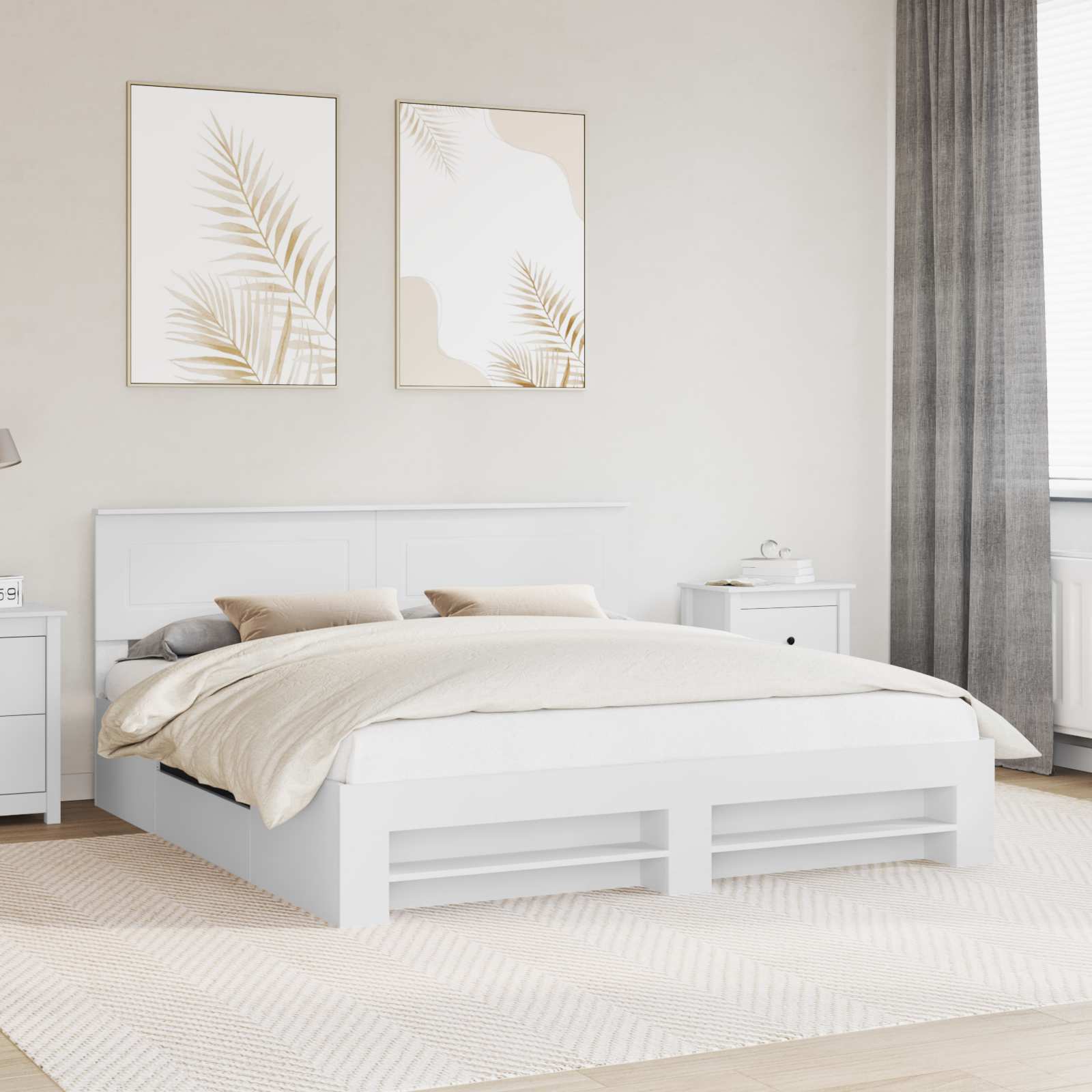 Struttura del letto Bianco 180 x 200 cm Legno multistrato