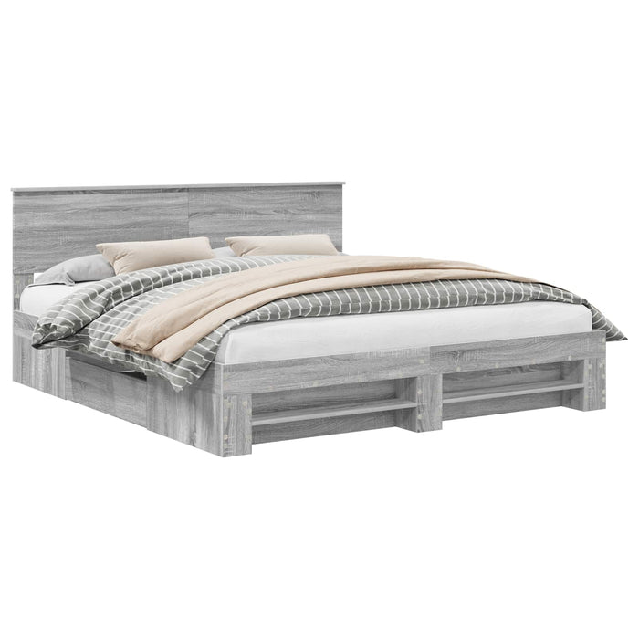 Struttura del letto con testiera Grigio Sonoma 180 x 200 cm 3408737