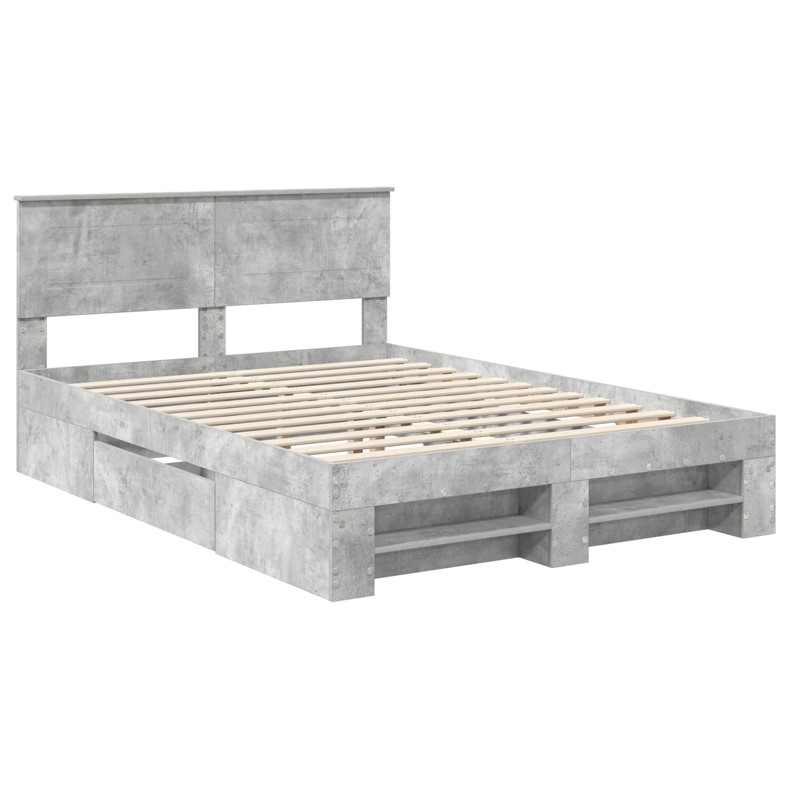 Struttura del letto con testiera Grigio cemento 160 x 200 cm 3408742