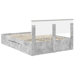 Struttura del letto con testiera Grigio cemento 160 x 200 cm 3408742