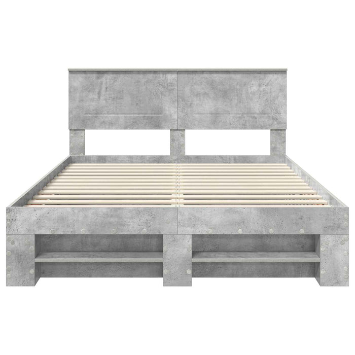 Struttura del letto con testiera Grigio cemento 160 x 200 cm 3408742